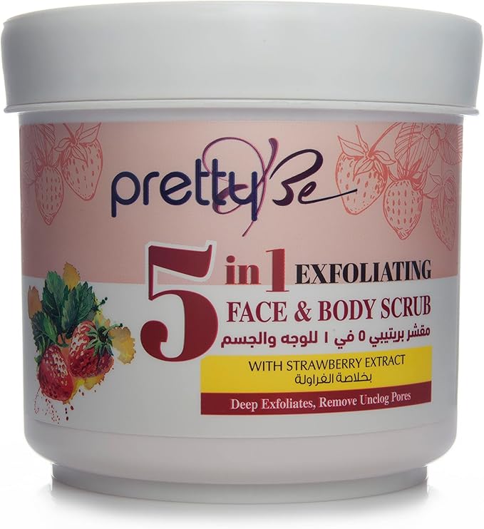 5 in 1 Exfoliating Face & Body Scrub With Strawberry Extracts